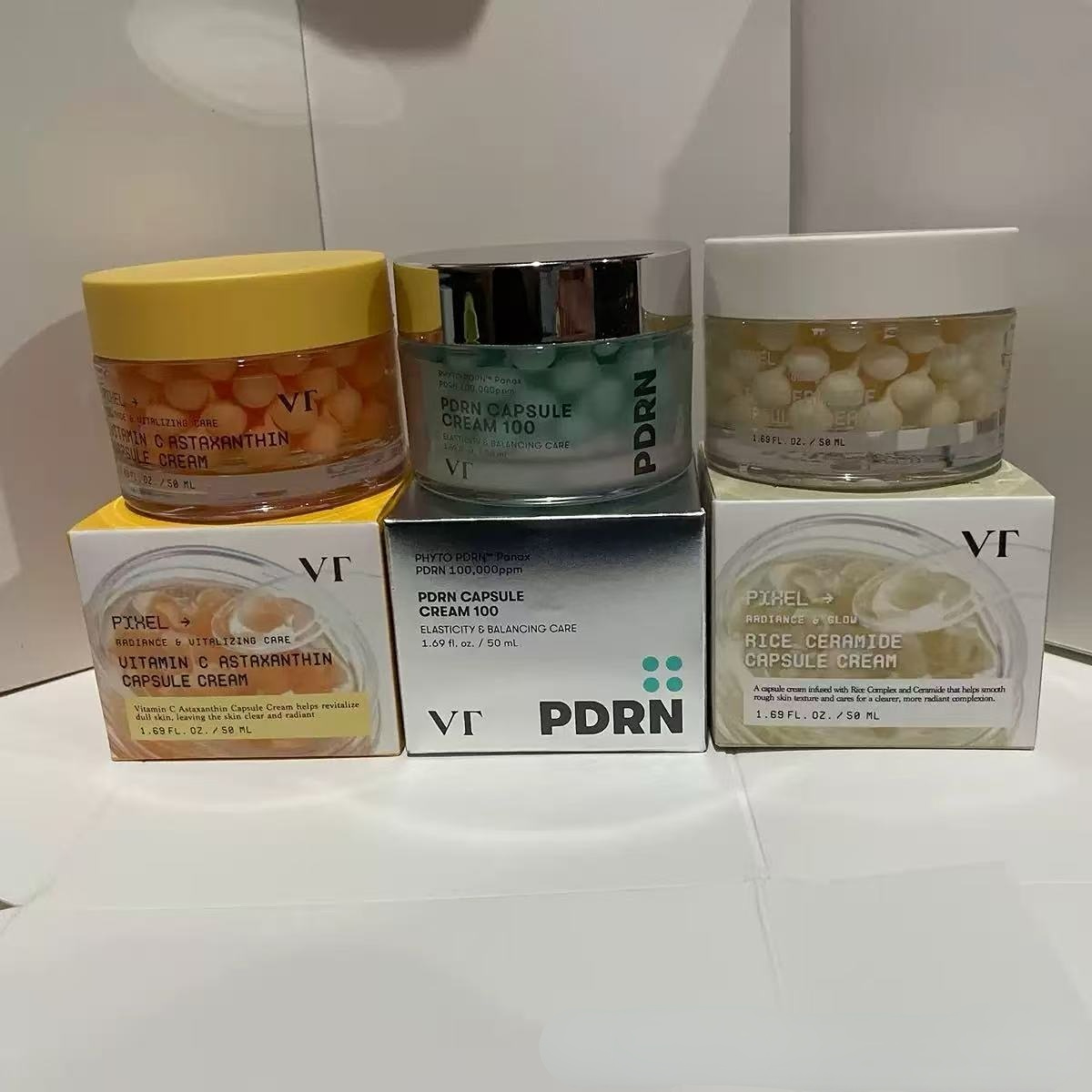 Vitamin C Serum - VT 100,000ppm PDRNカプセルクリーム、米セラミド＆ビタミンCアスタキサンチンクリーム、肌バリアケア、ふっくら、均一なトーン、なめらか肌用