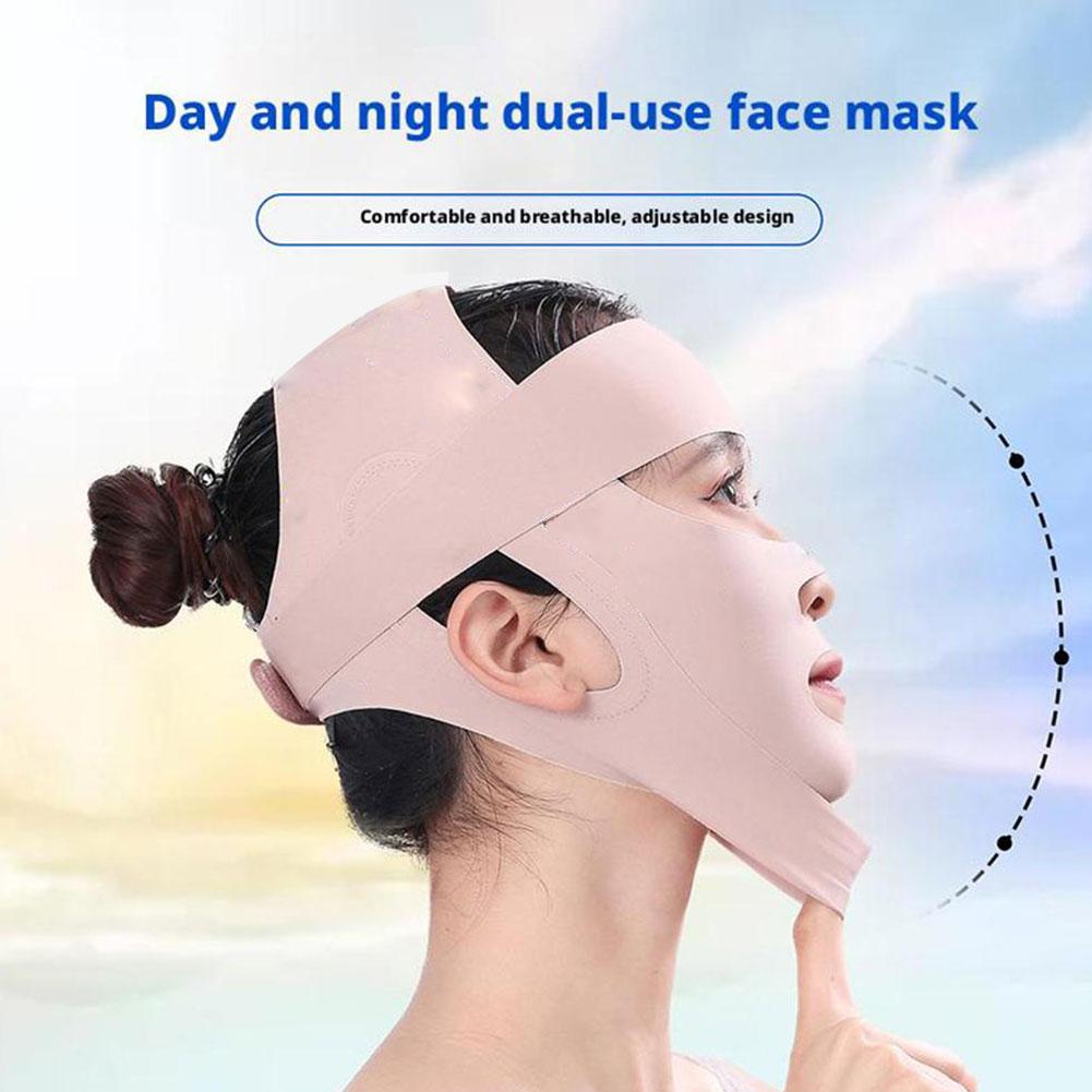 V フェイス痩身包帯顔彫刻スリープマスク通気性弾性調節可能な - Face Mask Skincare のレビューと価格